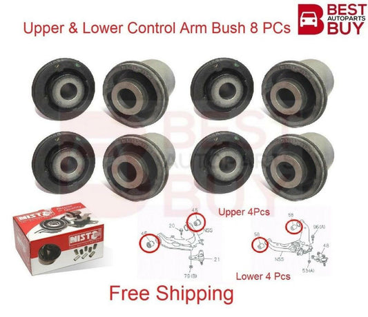 8 Pcs Upper & Lower Arm Bushing Fit Isuzu D-Max Chevrolet Holden Colorado 7 4Wd