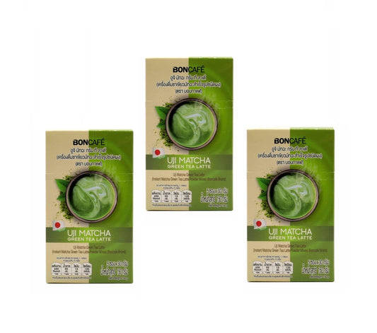 3x Boncafe Bontea Uji matcha latte Mix Instant Drink Green Tea Hot & Iced Halal