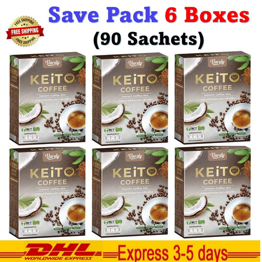 6x Vardy Keito Coffee Keto Instant Mix No Trans Fat Slimming Weight Management