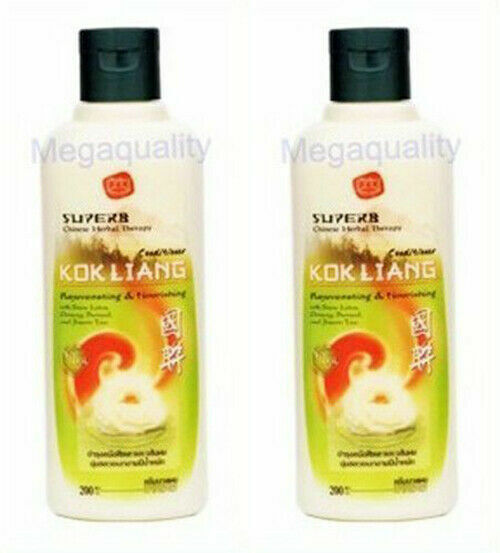 2 x KOKLIANG KOK LIANG ANTI-HAIR LOSS DANDRUFF HERBAL CONDITIONER NATURAL 200 ml