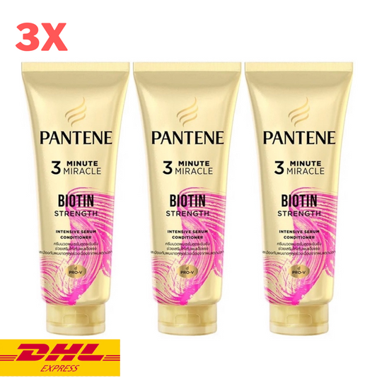 3x Pantene 3 Minute Miracle Biotin Serum Conditioner for Hairfall Pro-V 270 ml