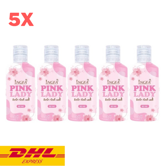 5x Ingfa Pink Lady Feminine Wash Reduce Odor Itching for Women Girls Care 50 ml