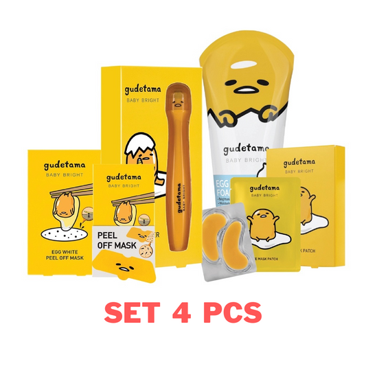 Baby Bright Gudetama Facial Foam Cleanser +Eye Roller +Eye Mask +Peel Off Mask