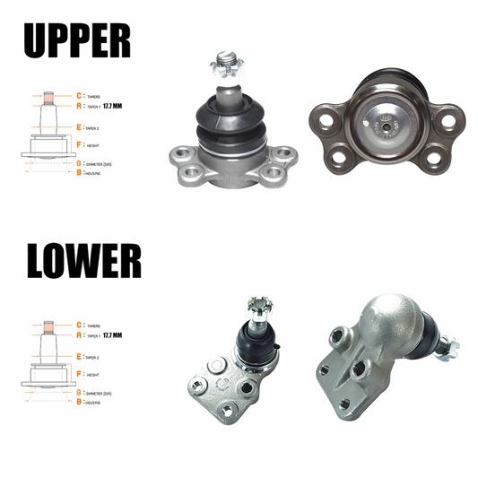 4x Ball Joint Upper Lower For ISUZU KBZ Pickup UTE 1981-1988