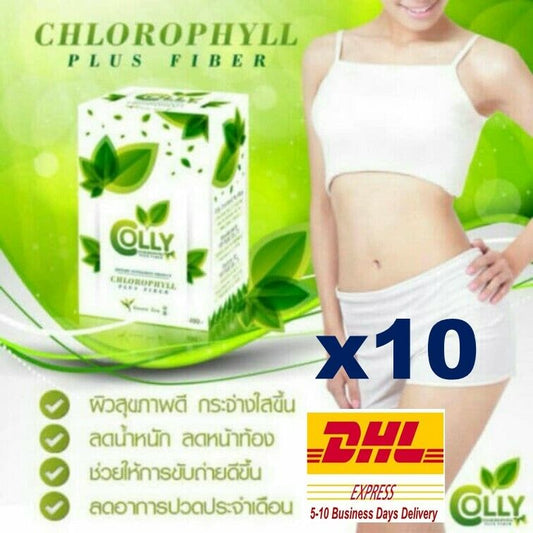 10x Chlorophyll Colly Plus Fiber Green Detox Slim Reduce Belly Weight Loss Diet