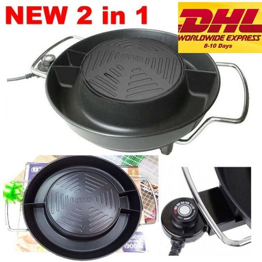 Cooktop Mookata Thai Korean BBQ Electric Set Pan Teflon Black Table Top (GR-175)