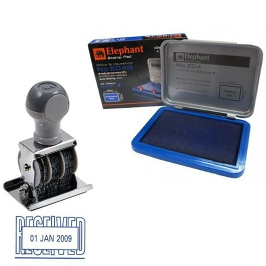 2020-2030 Received Rubber Stamp Date Month Year Wheel Stamper With Ink Pad