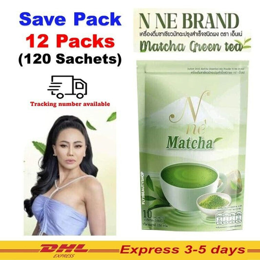 12 x N Ne Matcha Green Tea Instant Powder Drink Mix Low Calorie Help Excretion