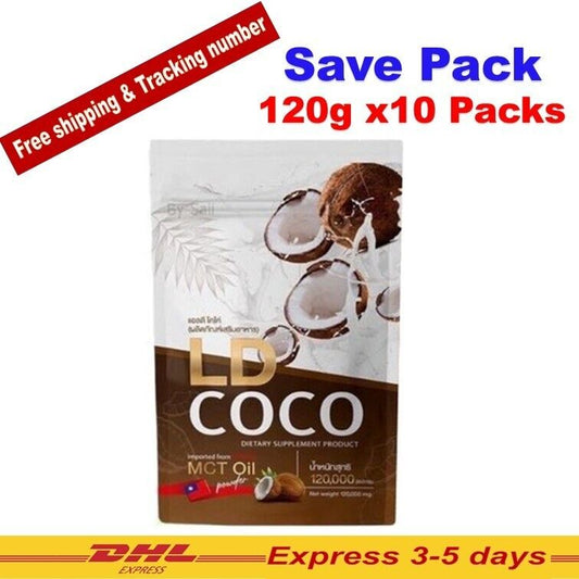 10X Packs LD COCO Coconut MCT Oil Powder Cold Pressed Burn Fat Weight Control