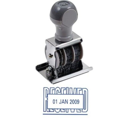 2020-2030 Text Received Rubber Stamp Date Month Year Wheel Stamper Office