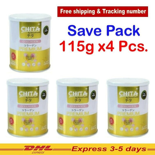 4X CHITA Collagen Pure Premium 115,000 mg Restores All Skin Problems [115g.X4]