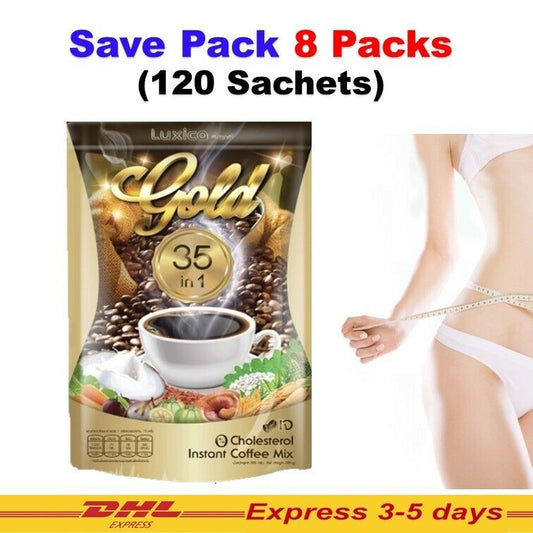 8x Luxica GOLD Herbal Instant Coffee 23in1 Multivitamin Antioxidant Fat Free